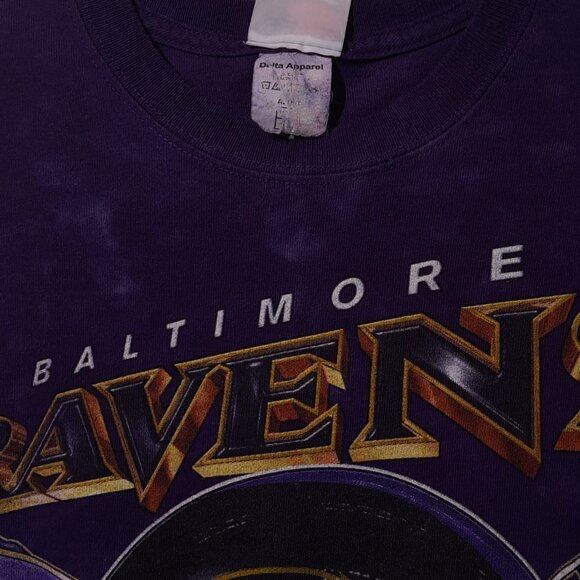 Baltimore Ravens Helmet USED Shirt (L, Purple Tie-Dye, Football, Majestic) - Picture 4 of 8